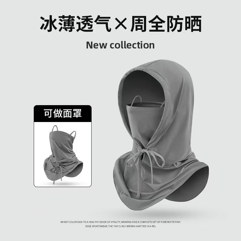2025 New Sun Protection Mask for Women, Ice Silk Breathable Anti-Uv Neck Protection Mask, Full Face Coverage, Sports Style