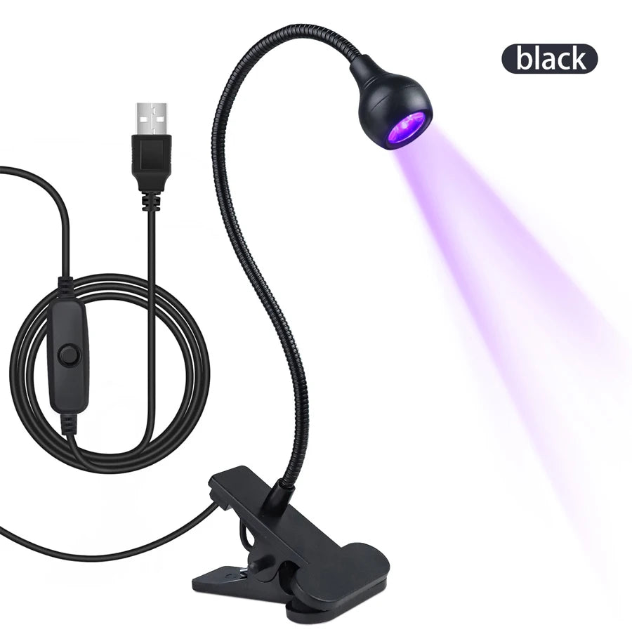 5W UV-Gelnagellampe – LED-UV-Licht mit Clip, flexiblem Schlauch, USB-Gel-Nagellacktrockner