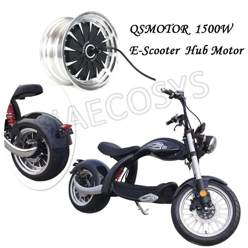 SiAECOSYS/QSMOTOR 12x7.5inch 1500W v1.12 48V 55kph BLDC In Wheel Hub Motor for E-Scooter