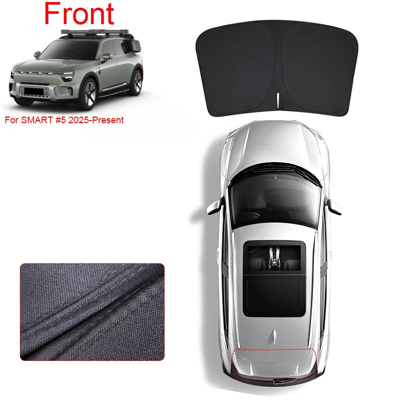 Car Black Windows Privacy Sunshade For SMART #5 2025-Present Anti-UV Heat Insulation Protect Cover Interior Auto Accessories