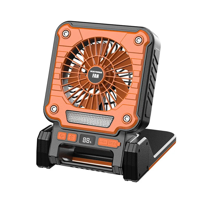 Cross-border New Products Outdoor Portable Solar Fan Multifunctional Folding Tent Light Outdoor Camping Fan Camping Light