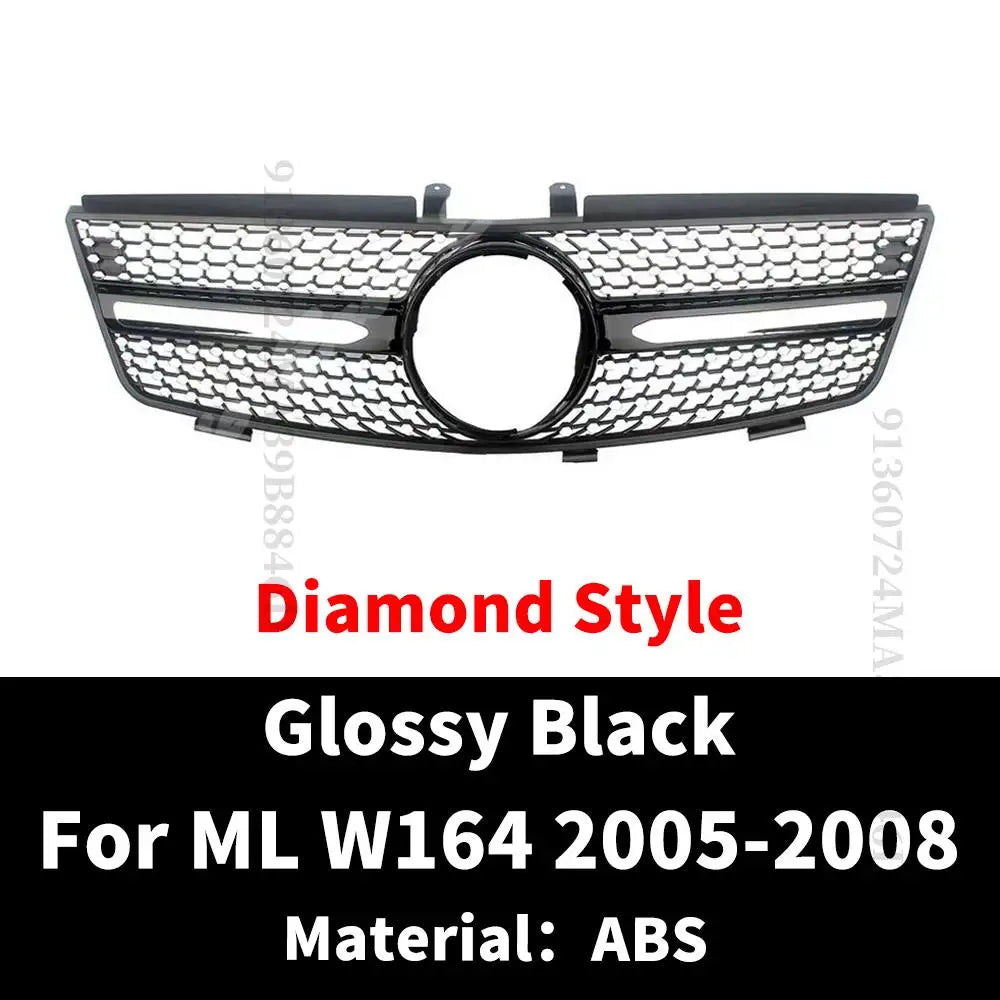 Diamond GT Style Front Hood Grille Racing Bumper Grill For Mercedes Benz ML W164 2005-2011 like ML350 ML300 ML500 ML550 Tuning