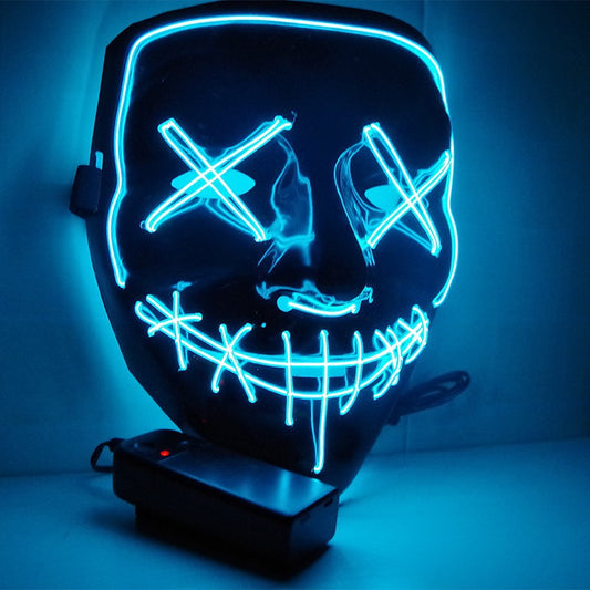 Treten Sie ein in die E-Commerce Halloween schwarze V-Wort Vendetta Leuchtmaske handgemacht auf Lager Großhandel Geistertanz Kaltlichtmaske