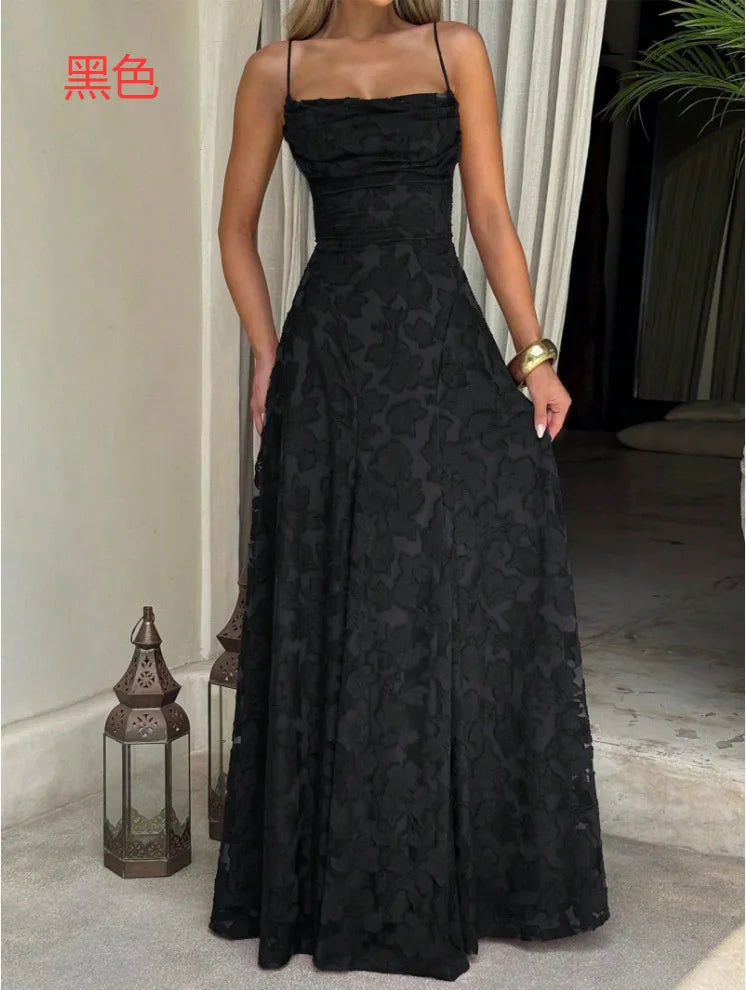 Di Yun Europe and the United States Elegant Temperament Condole Belt a Long Skirt Dress Women's 2026 Autumn and Winter Independe