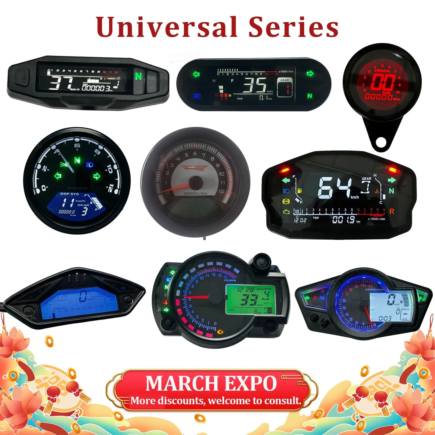 Off-road Motorcycle Gear Tekken 250 Tachometer Moto Dashboard Motorbike Odometer for Barton Hyper 125