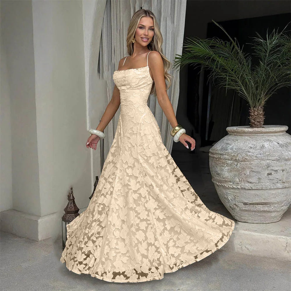 Women's Dress New Fashionable Hollowed-out Off-the-shoulder Versatile Spicy Girl Style Sexy Suspender Dresses