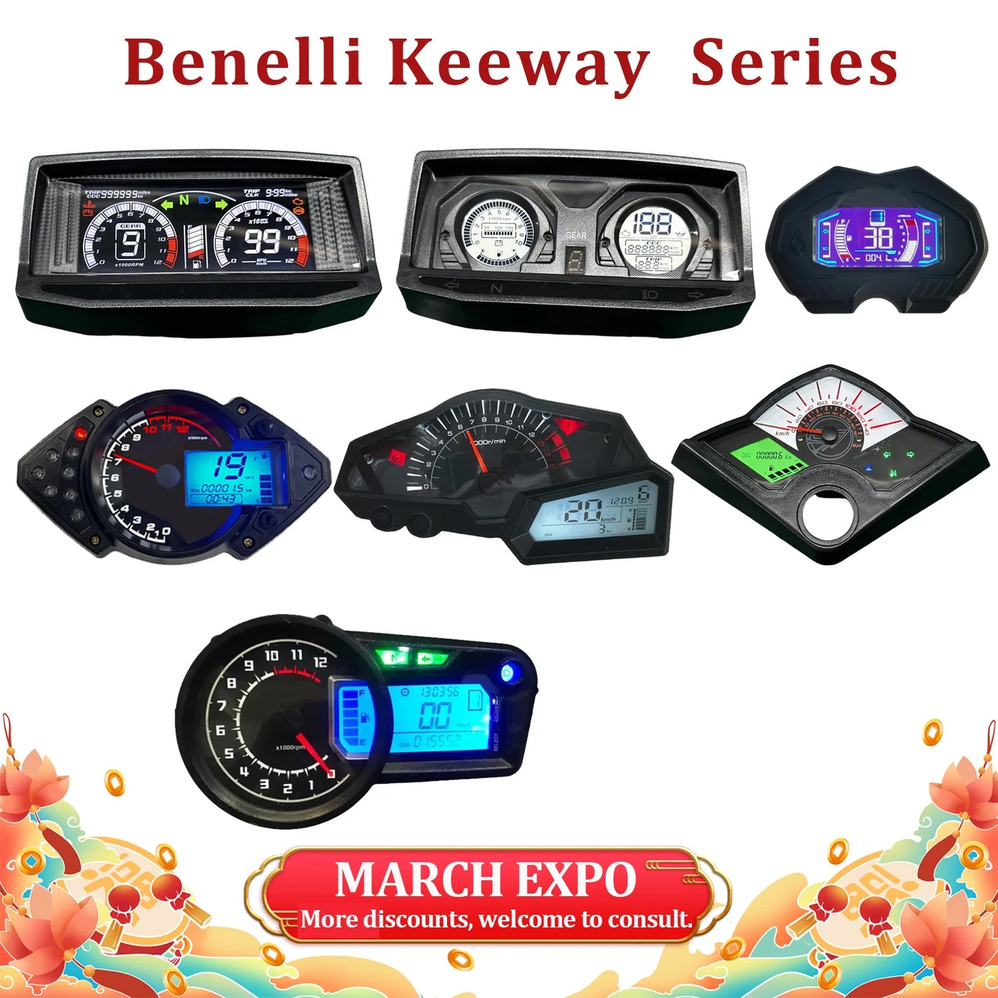 Off-road Motorcycle Gear Tekken 250 Tachometer Moto Dashboard Motorbike Odometer for Barton Hyper 125
