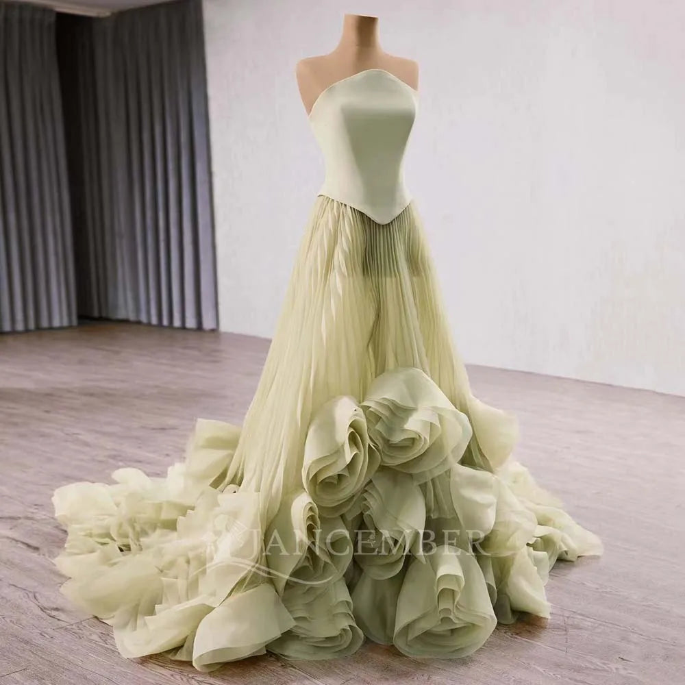 Jancember 251011 Chic Ruffle Sleeveless Evening Gowns Dresses for Party