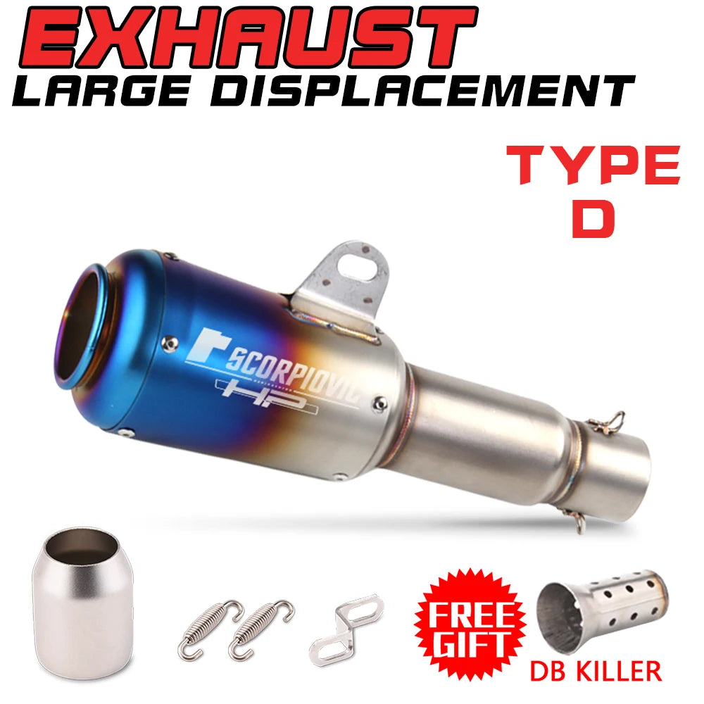 51mm Universal Motorcycle Exhaust Motorcycle Pipe Muffler Modified Bicycle for HONDA CBR650F XMAX Z250 PCX NMAX R3 R6 GSXR125