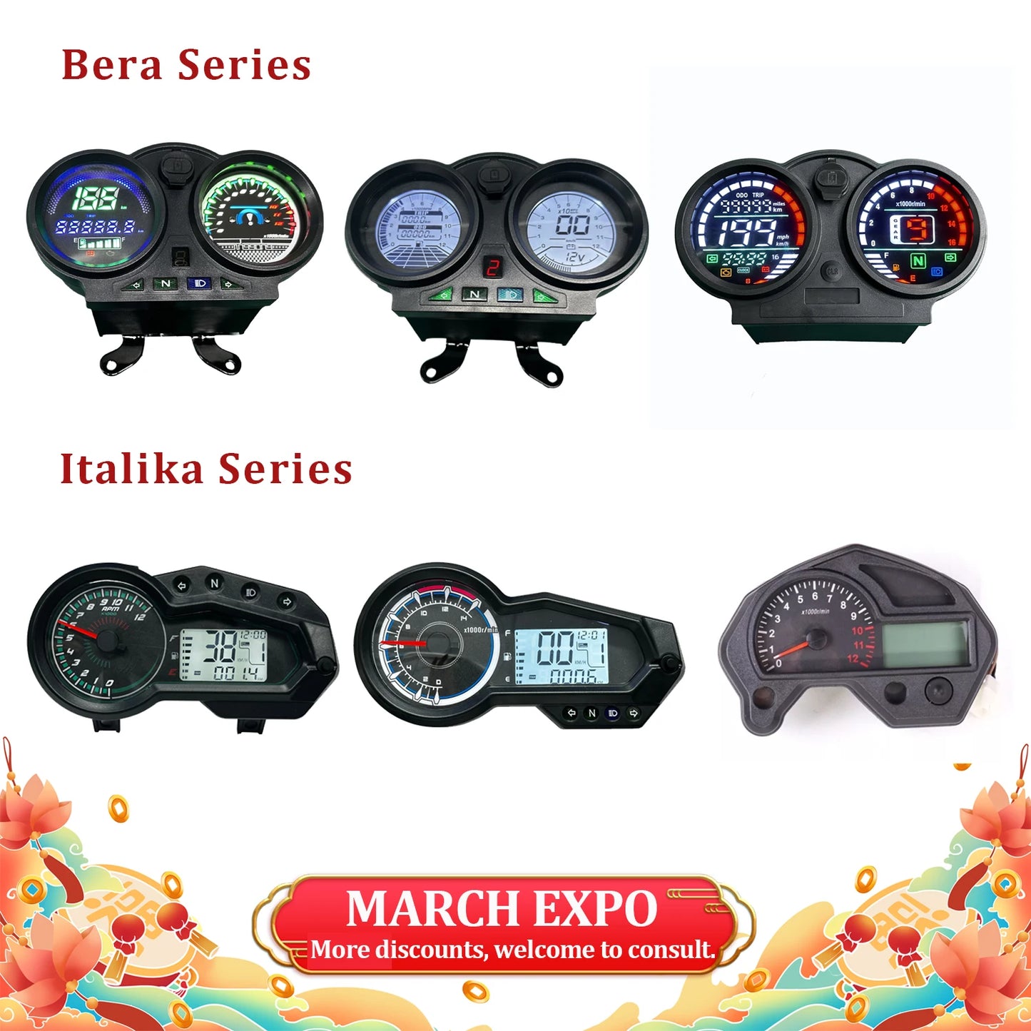 Off-road Motorcycle Gear Tekken 250 Tachometer Moto Dashboard Motorbike Odometer for Barton Hyper 125