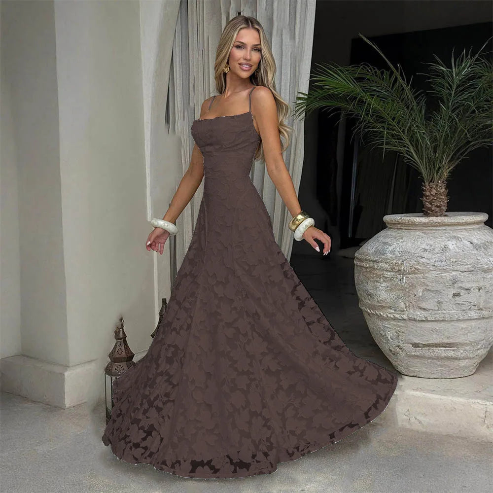 Women's Dress New Fashionable Hollowed-out Off-the-shoulder Versatile Spicy Girl Style Sexy Suspender Dresses