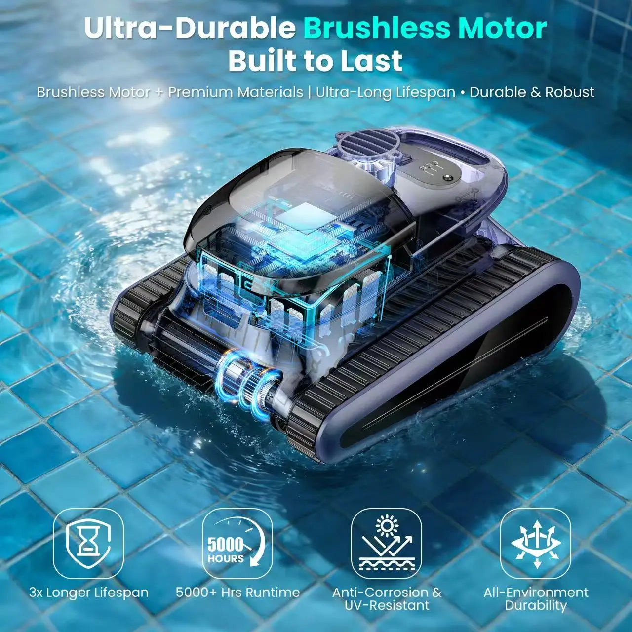 Smart Swimming Pool Robot Climbing Wall Eco-Friendly Pool Cleaning Robot with Lithium Battery for Above-Ground & In-Ground Pools