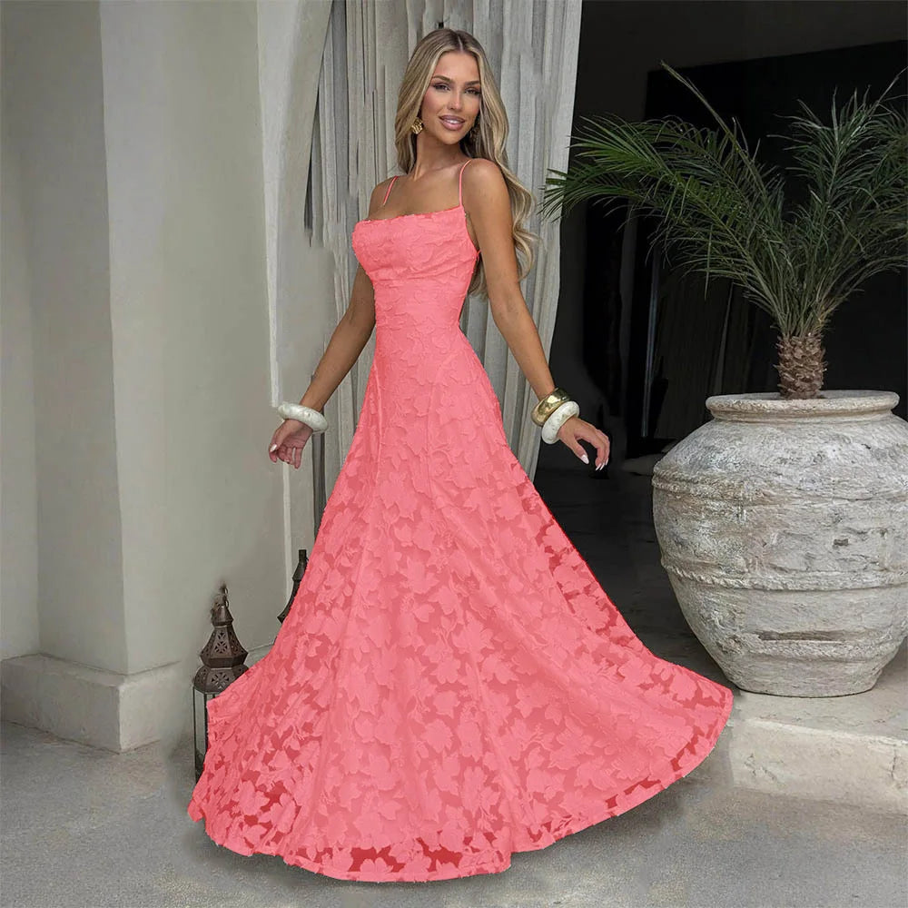 Women's Dress New Fashionable Hollowed-out Off-the-shoulder Versatile Spicy Girl Style Sexy Suspender Dresses