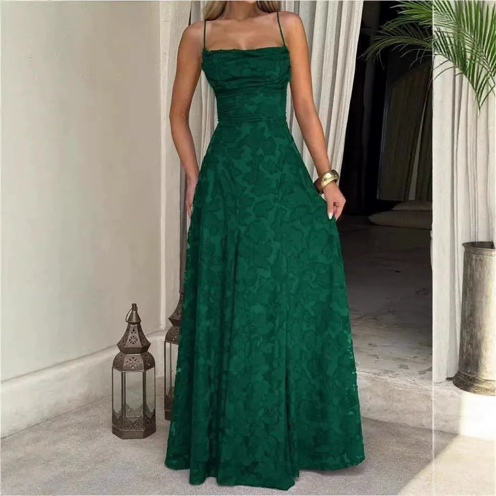 Women's Dress New Fashionable Hollowed-out Off-the-shoulder Versatile Spicy Girl Style Sexy Suspender Dresses