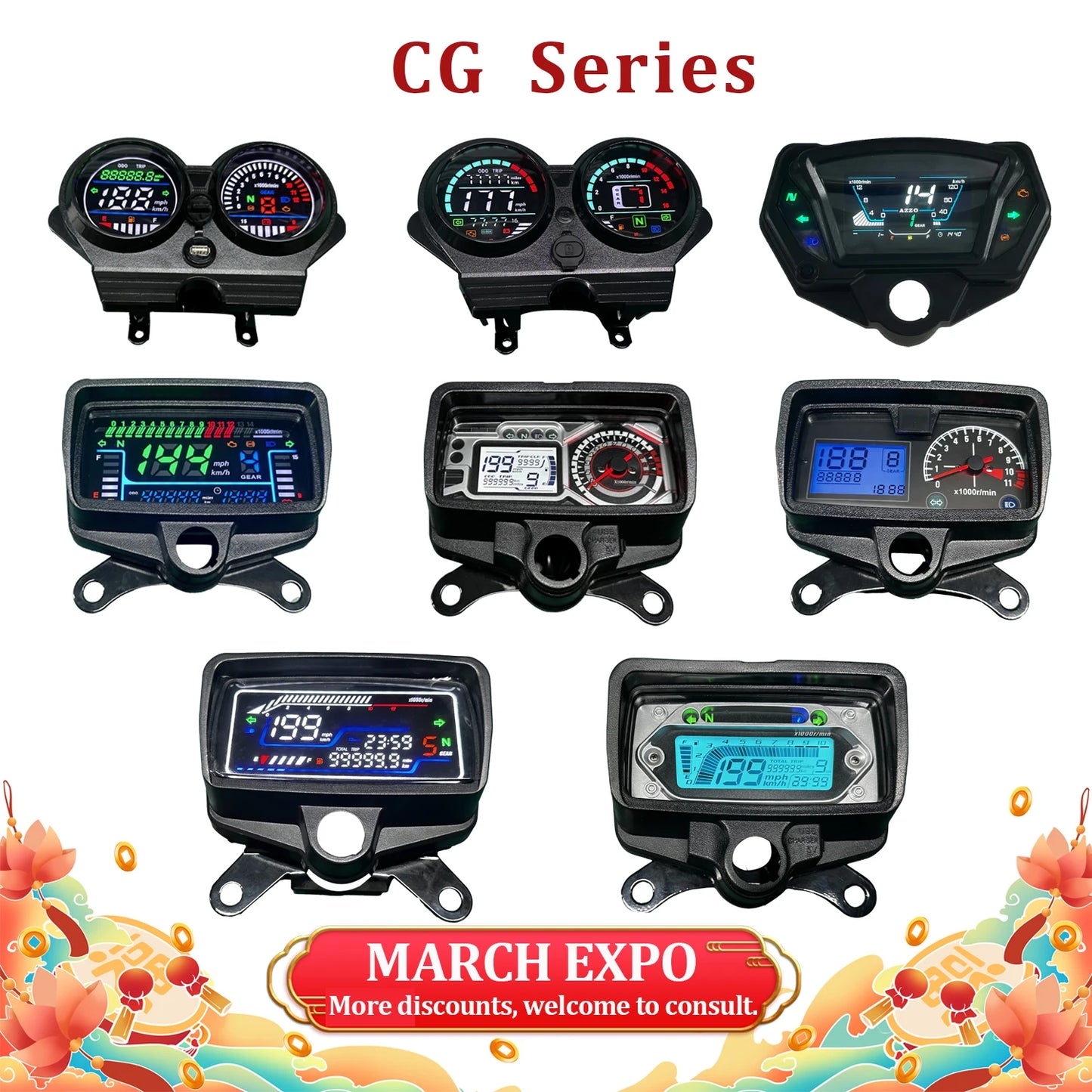 Off-road Motorcycle Gear Tekken 250 Tachometer Moto Dashboard Motorbike Odometer for Barton Hyper 125