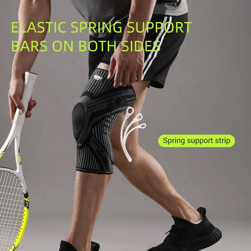JINGBA 2023 New Arrival Knee Compression Sleeves Knee Support with Side Stabilizers Patella Gel Pad for Workout Knee Pain Relief
