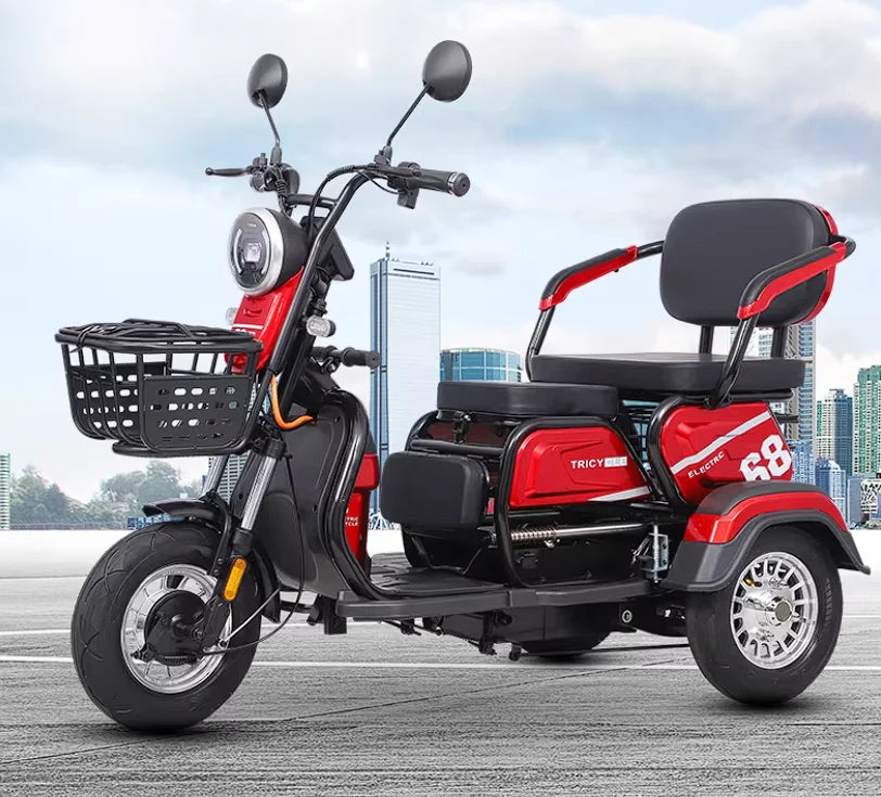 New Cargo Tricycle Home Small Electric Three-wheeled Open Body 600W/800W/1000W Lead Acid Battery