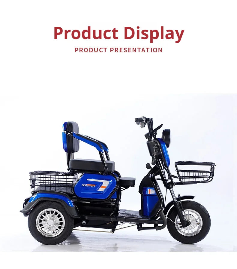 New Cargo Tricycle Home Small Electric Three-wheeled Open Body 600W/800W/1000W Lead Acid Battery