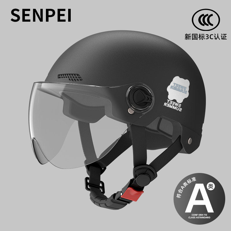 Factory 3C certification battery electric car helmet men's and women's four seasons universal helmet summer sunscreen breathable half helmet
