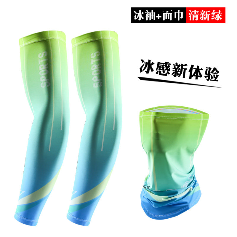 Ice Sleeve Sun Protection Sleeves for Men and Women Summer Outdoor Cycling and Driving Thin Ice Silk Arm Sleeves Arm Protection Anti-Ultraviolet Mask Wholesale