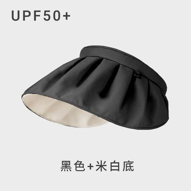 Shell Cap Summer Outdoor Sunscreen Black Rubber Anti-ultraviolet Sun Hat New Women's Hair Band Dual-purpose Sun Hat