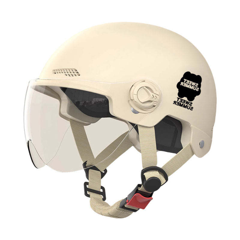 Factory 3C certification battery electric car helmet men's and women's four seasons universal helmet summer sunscreen breathable half helmet