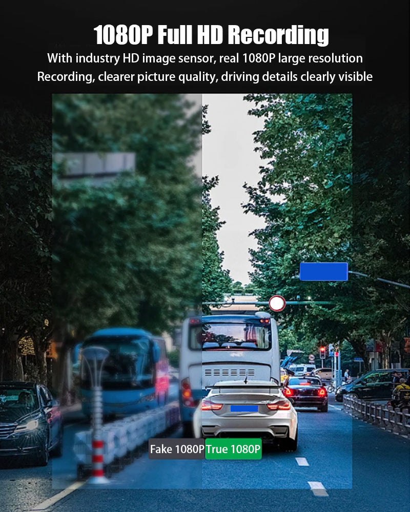 Yeni HD 1080P Üç Kayıtlı Araç Kamerası WiFi Bağlantılı Kızılötesi Gece Görüşü Park İzleme Geri Görüş