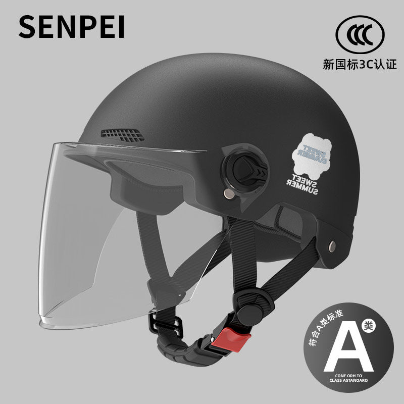Factory 3C certification battery electric car helmet men's and women's four seasons universal helmet summer sunscreen breathable half helmet