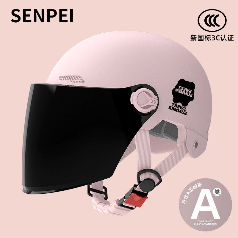 Factory 3C certification battery electric car helmet men's and women's four seasons universal helmet summer sunscreen breathable half helmet