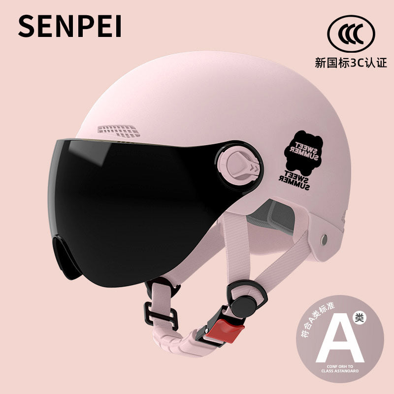 Factory 3C certification battery electric car helmet men's and women's four seasons universal helmet summer sunscreen breathable half helmet