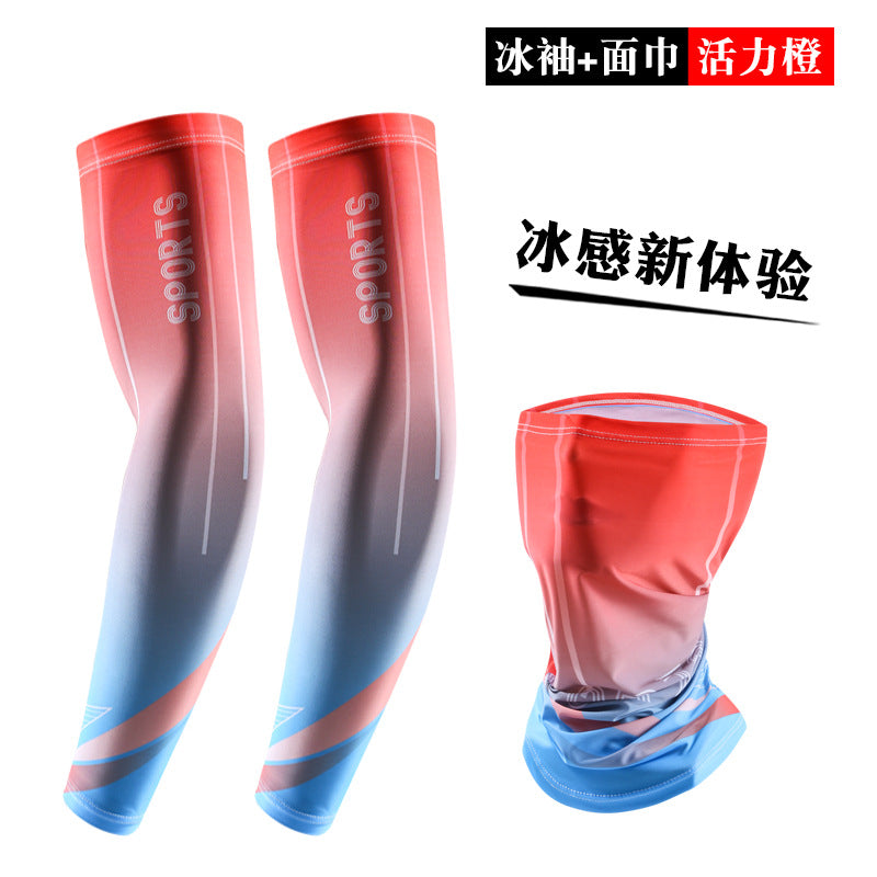 Ice Sleeve Sun Protection Sleeves for Men and Women Summer Outdoor Cycling and Driving Thin Ice Silk Arm Sleeves Arm Protection Anti-Ultraviolet Mask Wholesale