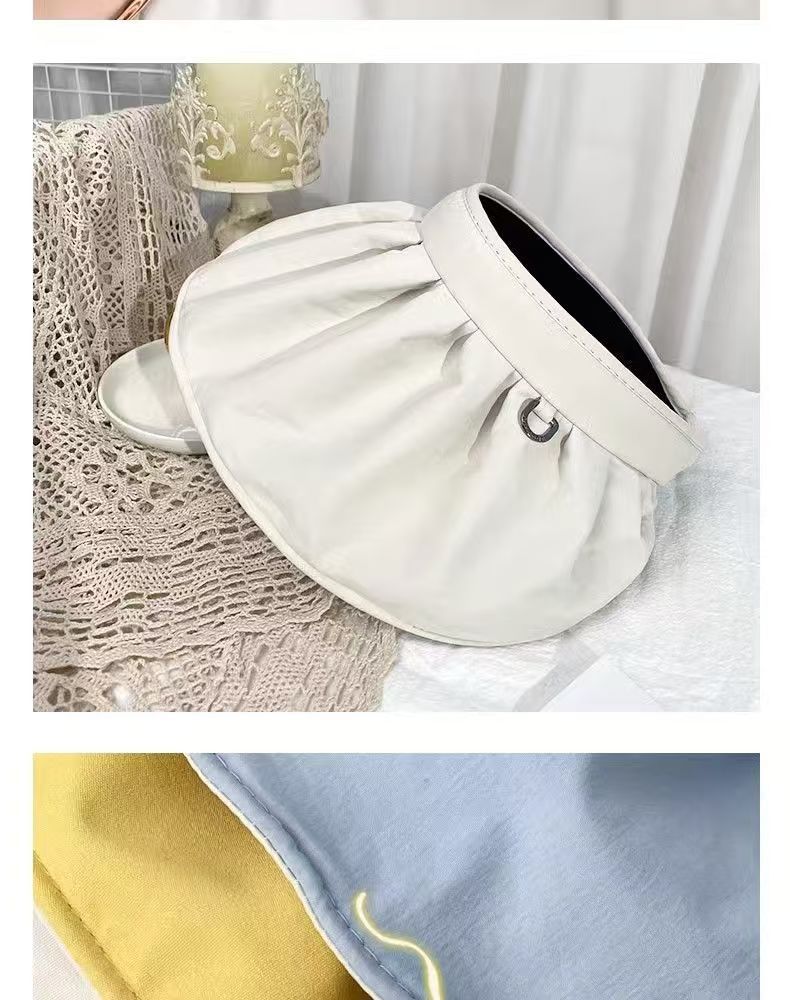 Shell Cap Summer Outdoor Sunscreen Black Rubber Anti-ultraviolet Sun Hat New Women's Hair Band Dual-purpose Sun Hat