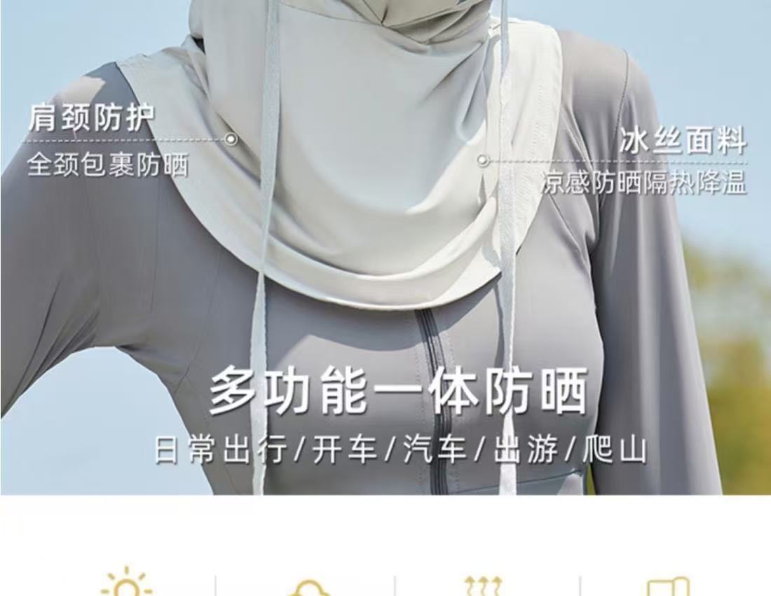 2025 New Sun Protection Mask for Women, Ice Silk Breathable Anti-Uv Neck Protection Mask, Full Face Coverage, Sports Style
