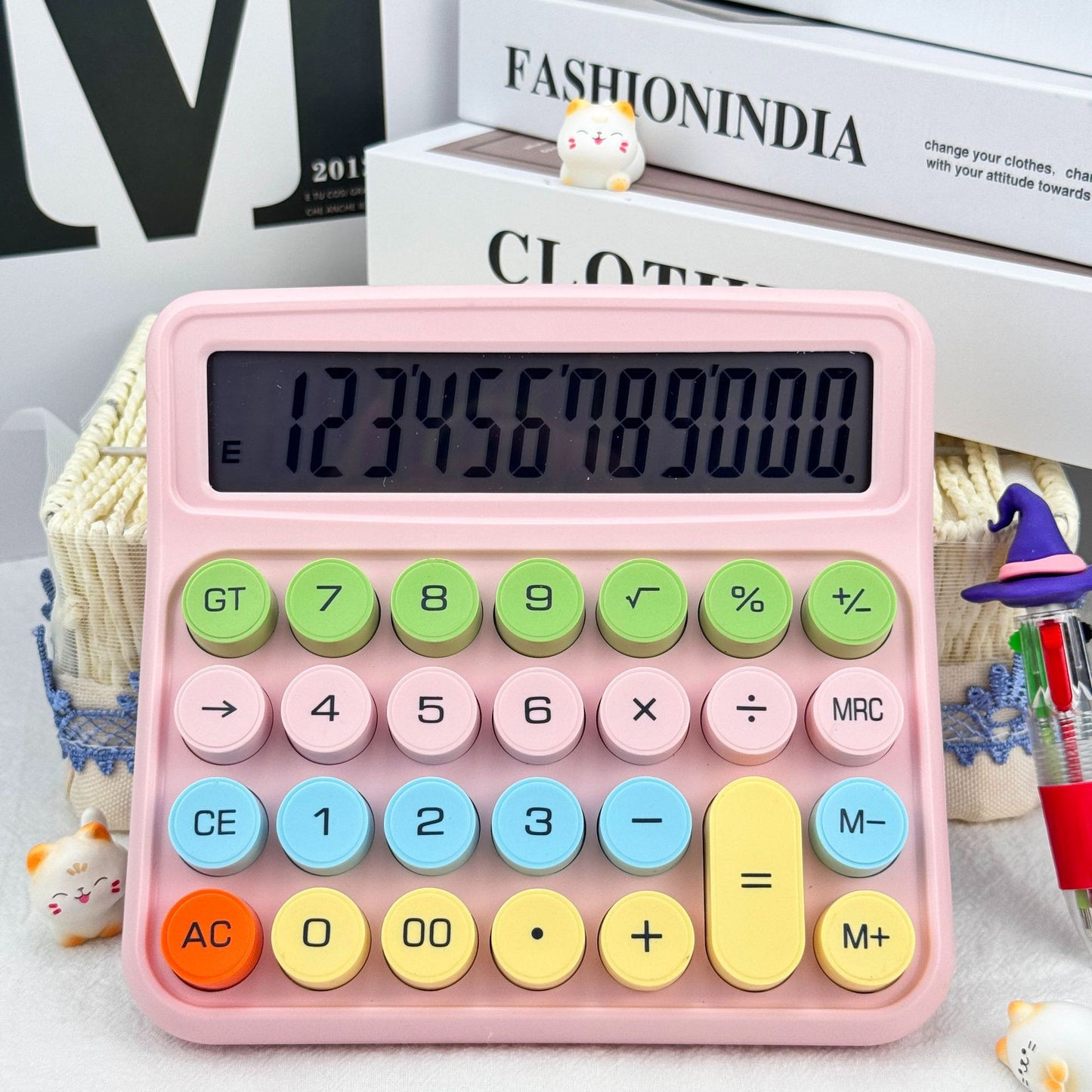 Sesli Hesap Makinesi - Yüksek Renk Değerli Degradé Taşınabilir 12 Haneli Büyük Ekran Ofis ve Sınav