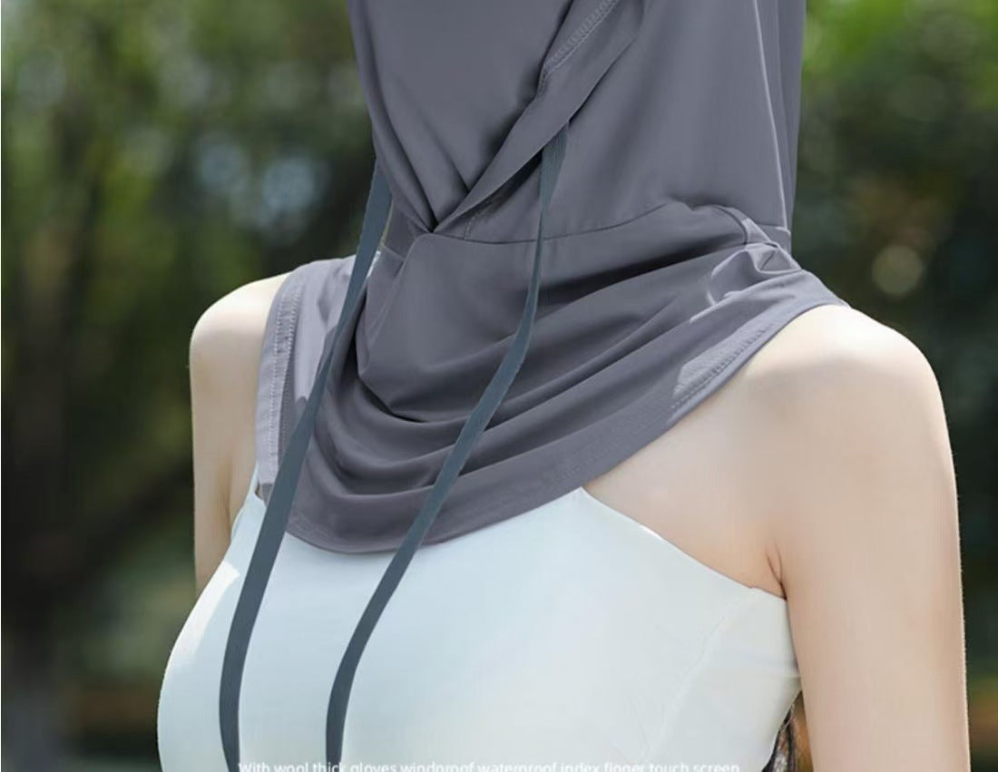 2025 New Sun Protection Mask for Women, Ice Silk Breathable Anti-Uv Neck Protection Mask, Full Face Coverage, Sports Style