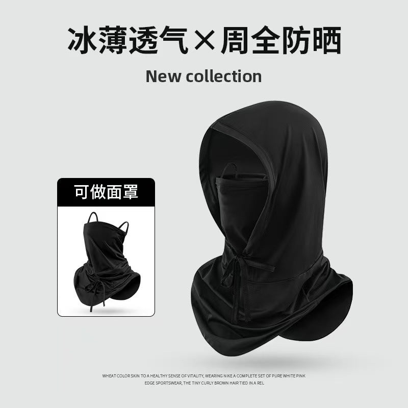 2025 New Sun Protection Mask for Women, Ice Silk Breathable Anti-Uv Neck Protection Mask, Full Face Coverage, Sports Style