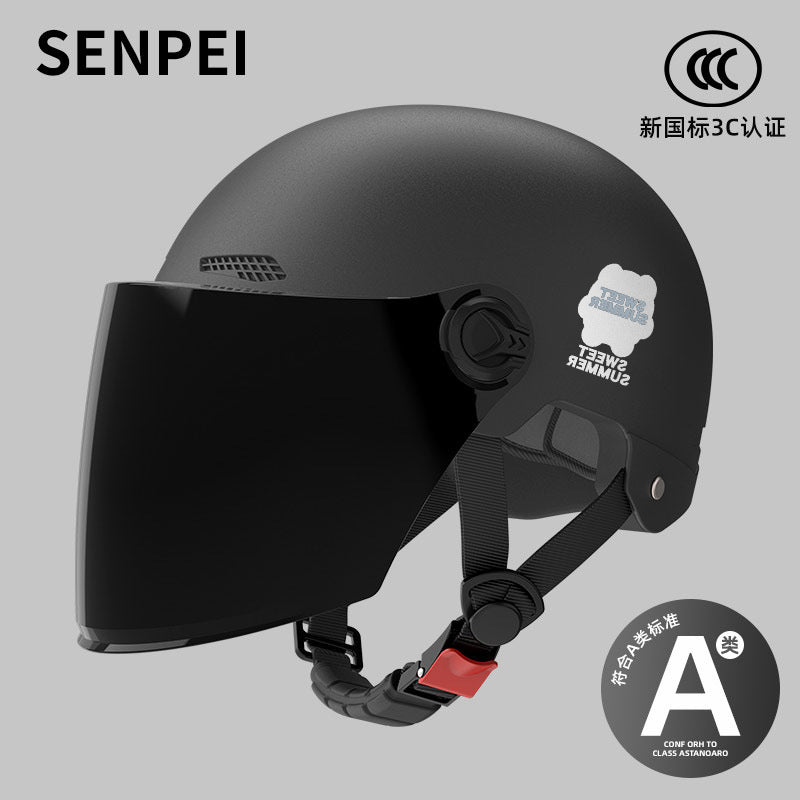Factory 3C certification battery electric car helmet men's and women's four seasons universal helmet summer sunscreen breathable half helmet