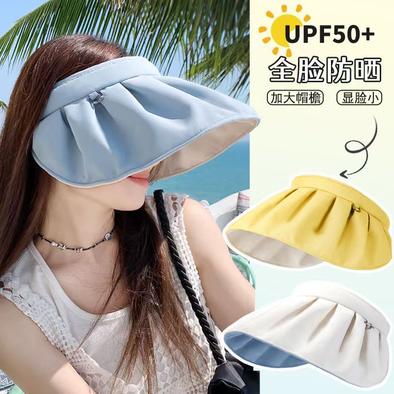 Shell Cap Summer Outdoor Sunscreen Black Rubber Anti-ultraviolet Sun Hat New Women's Hair Band Dual-purpose Sun Hat