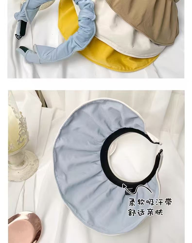 Shell Cap Summer Outdoor Sunscreen Black Rubber Anti-ultraviolet Sun Hat New Women's Hair Band Dual-purpose Sun Hat
