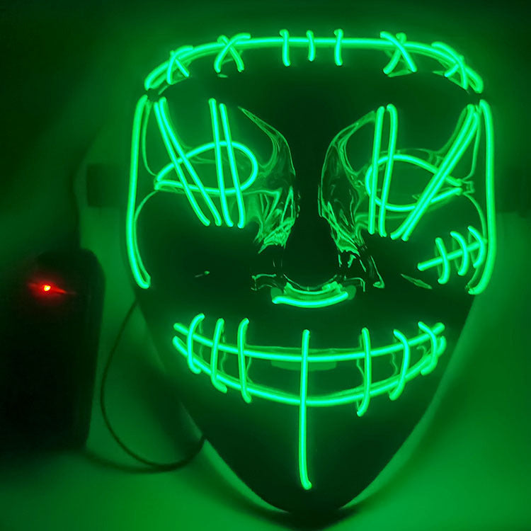 Step into the e-commerce Halloween black V word vendetta luminous mask handmade in stock wholesale ghost step dance cold light mask