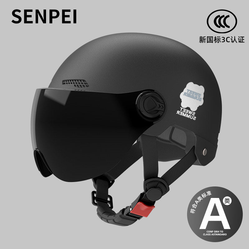 Factory 3C certification battery electric car helmet men's and women's four seasons universal helmet summer sunscreen breathable half helmet