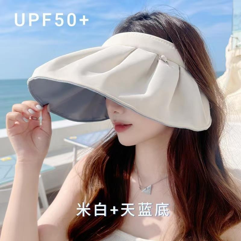 Shell Cap Summer Outdoor Sunscreen Black Rubber Anti-ultraviolet Sun Hat New Women's Hair Band Dual-purpose Sun Hat