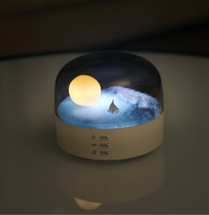 Kreative Halbmond-Nachtlampe Bluetooth Lautsprecher - Augenschonendes Atmosphärenlicht Geburtstagsgeschenk