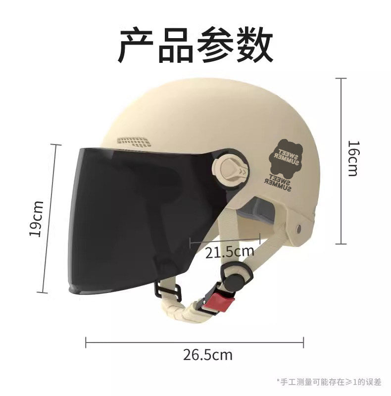 Factory 3C certification battery electric car helmet men's and women's four seasons universal helmet summer sunscreen breathable half helmet