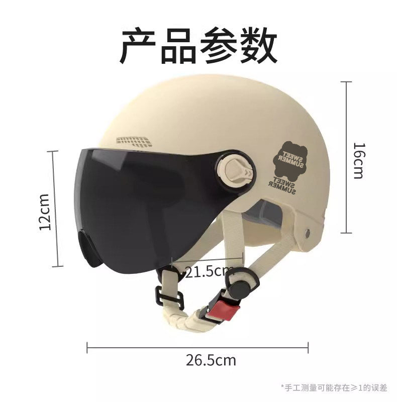 Factory 3C certification battery electric car helmet men's and women's four seasons universal helmet summer sunscreen breathable half helmet