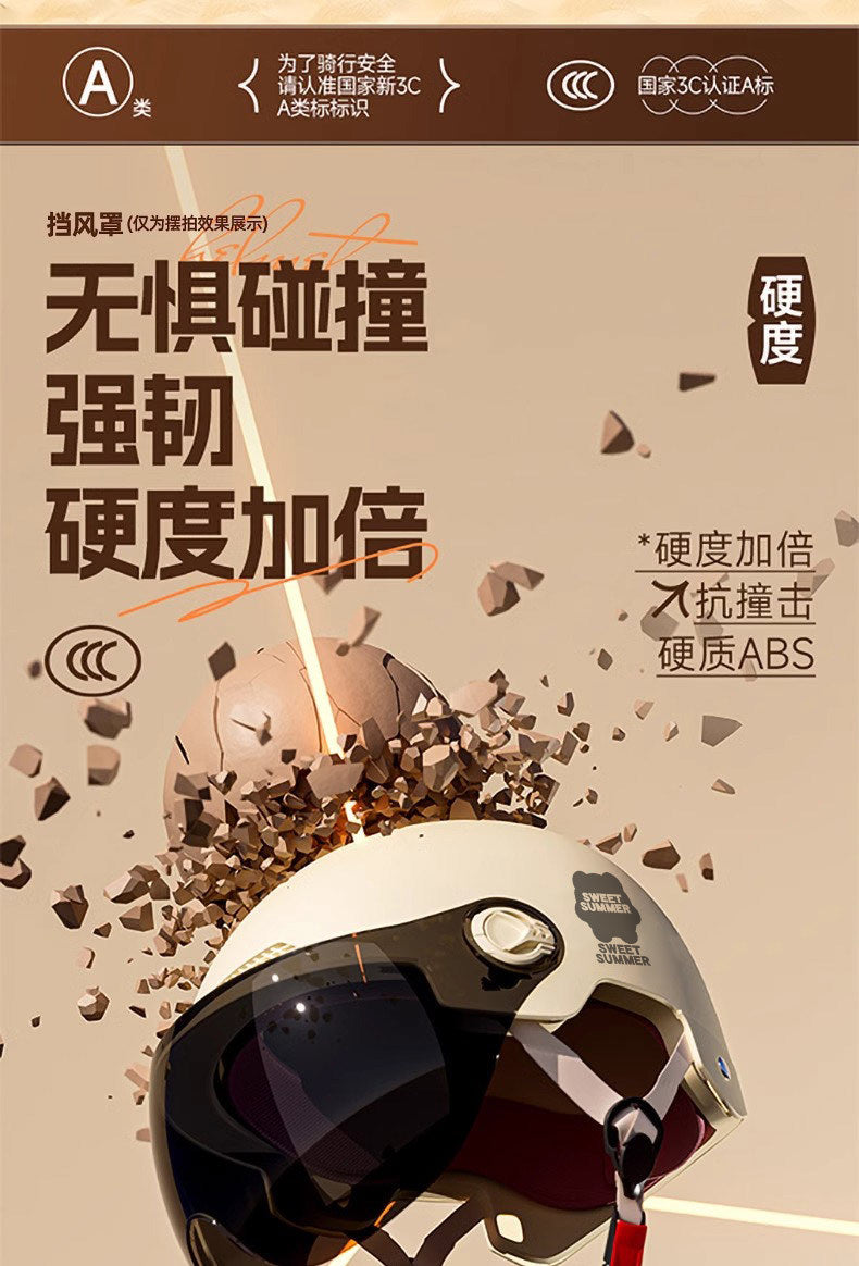Factory 3C certification battery electric car helmet men's and women's four seasons universal helmet summer sunscreen breathable half helmet