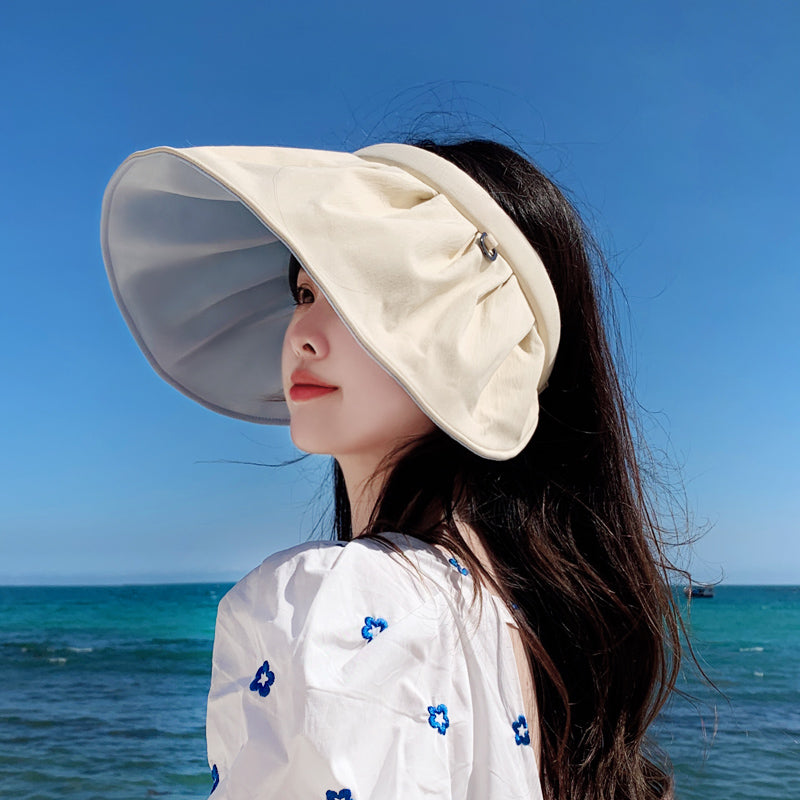Shell Cap Summer Outdoor Sunscreen Black Rubber Anti-ultraviolet Sun Hat New Women's Hair Band Dual-purpose Sun Hat
