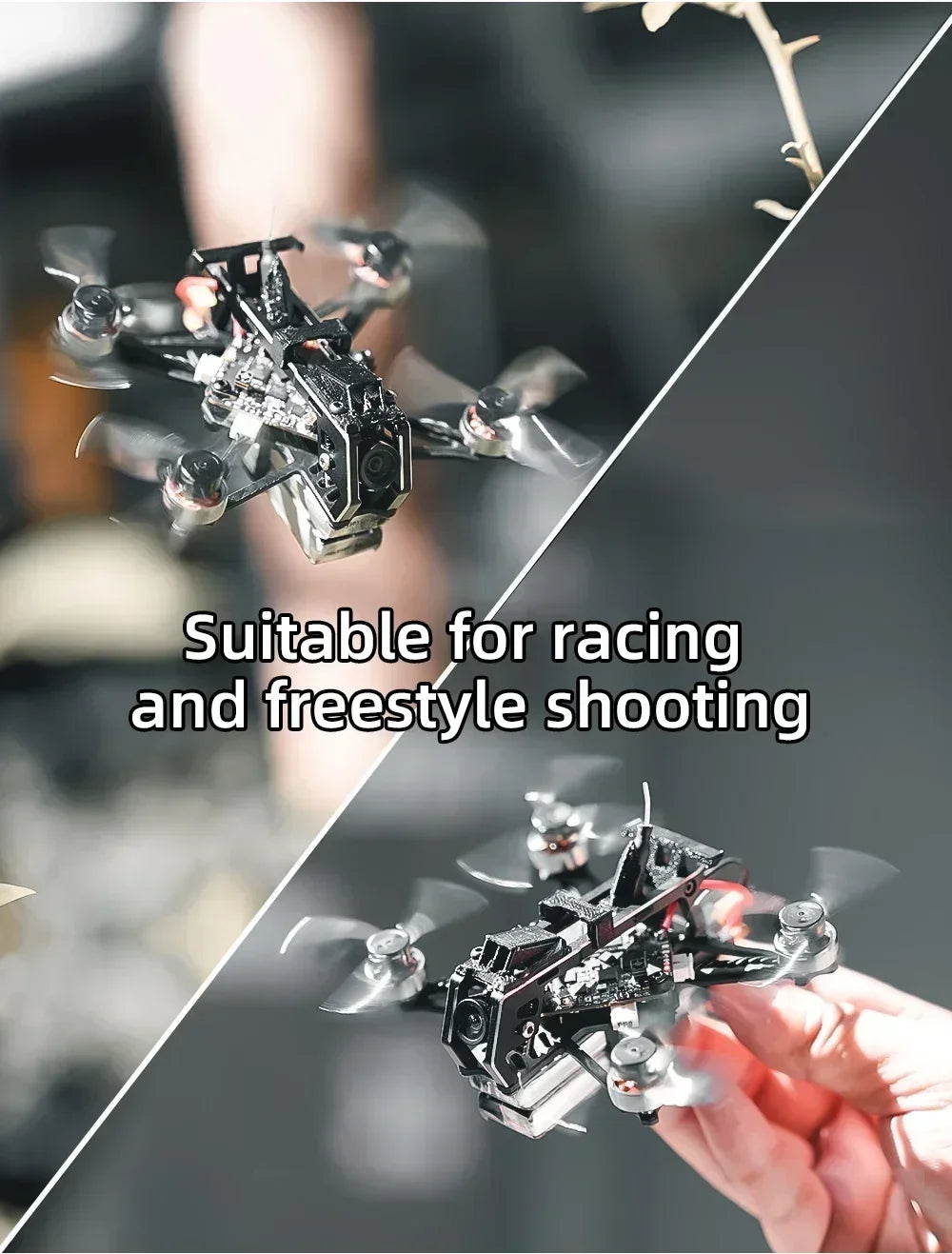 HGLRC 2025 New Draknight 2inch 91.8mm Toothpick FPV Drone with SPECTER12 ES2-4S AIO 400mW VTX SPECTER 1003 10000KV Motor