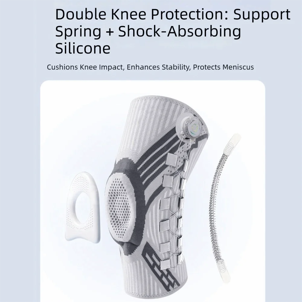 Professional Adjustable Knob knee pads Elastic Thin Sports Knee Brace Non-Slip Spring Support Shin Defender Basketball