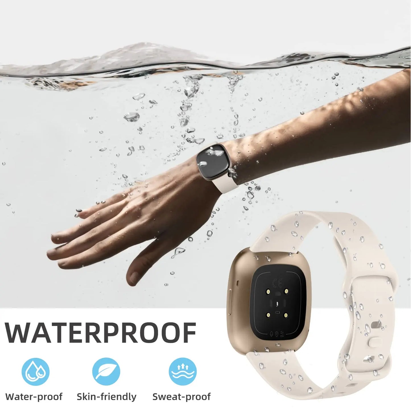 Strap for Fitbit Versa 4 3 Sense 2 band Smartwatch Accessories replacment wristband Sport silicone Bracelet Fitbit Versa 4 Strap